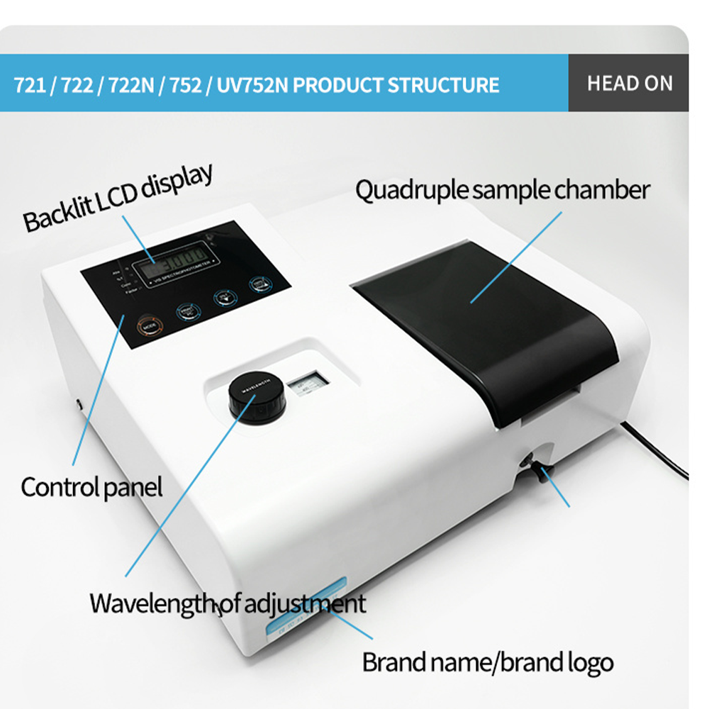 Qiujing Digitalanzeige-Handbuch 4-6NM sichtbares Spektralfotometer mit importierter Wolframlampe 721/722N/722N/S